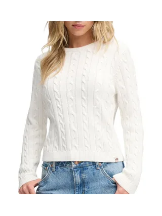 Pull Blanc Femme Superdry Essentials Cable Jumper 1