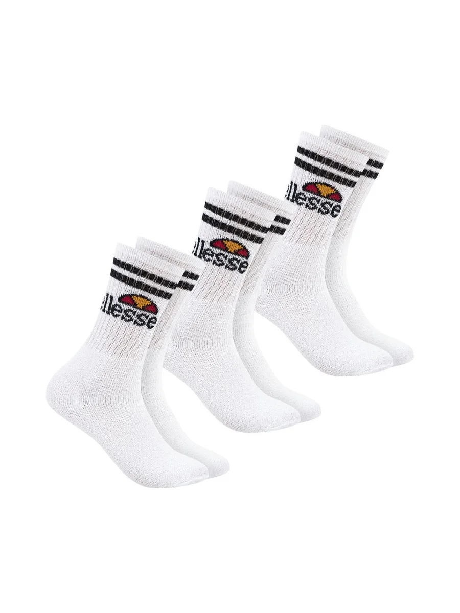 x3 Paires de chaussettes Blanches/Noires Homme Ellesse SBSA 2