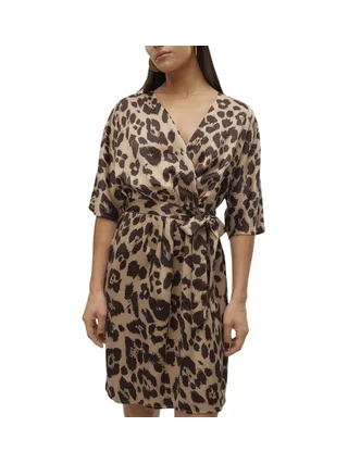 Robe Marron Léopard Femme Vero Moda Merle 1