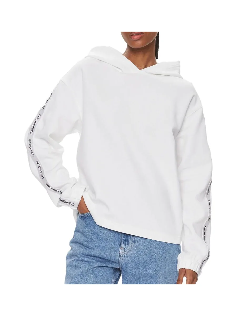 Sweat Blanc Femme Calvin Klein Embro Elastic 2