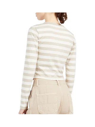 T-Shirt Manches Longues Beige Femme Converse Chevron 2
