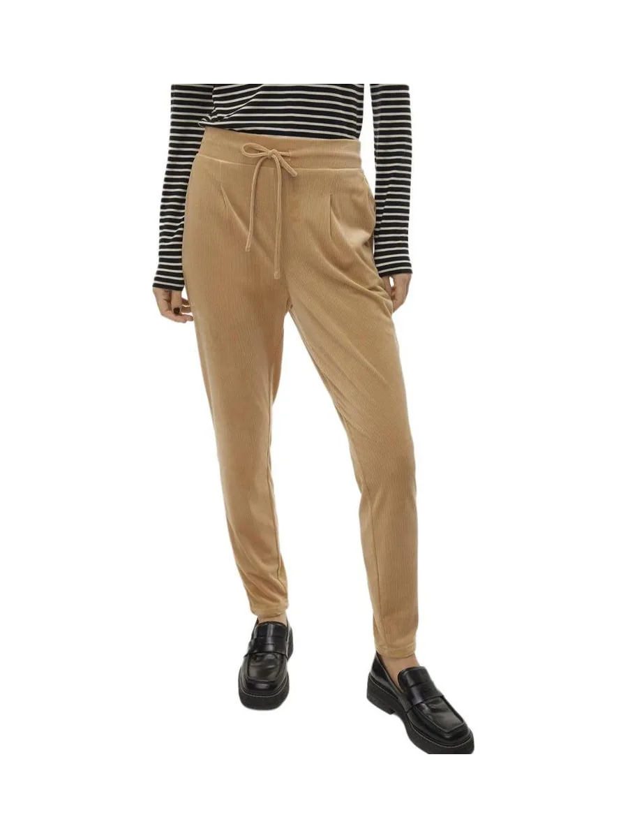 Pantalon fluide Velours Camel Femme Vero Moda Lea 2