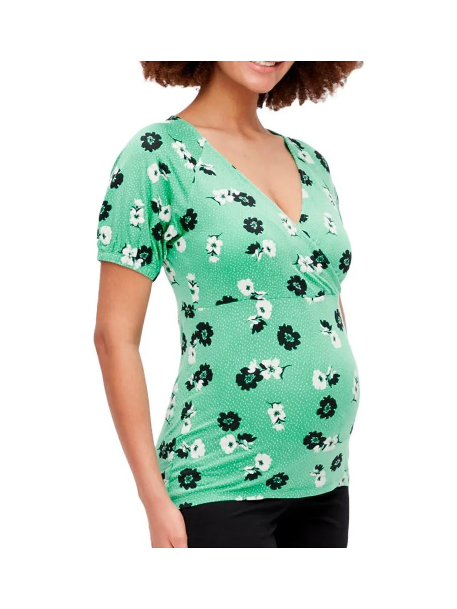 T-Shirt de Grossesse Vert Femme Mamalicious Lovely 1