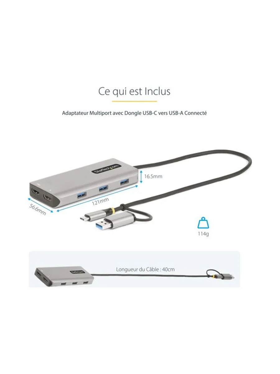 USB-C/USB-A Multiport Adapter Dual HDMI 12