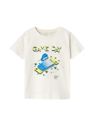 T-shirt Blanc/Bleu Garçon Name it Berte 1