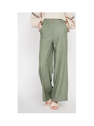 Pantalon ample Taille élastique à l'arrière avec poche plaquée 2