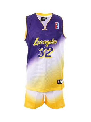 Los Angeles Ensemble de Basketball Violet/Jaune Garçon Sport Zone 1