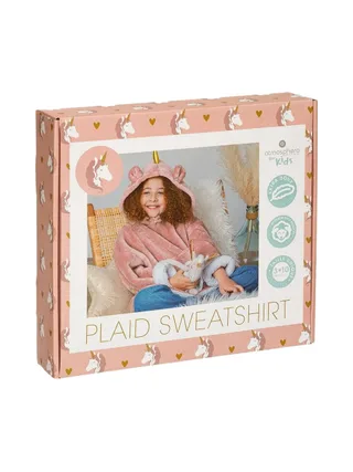 Sweat Plaid Rose Enfant Atmosphera Licorne 3-10 Ans 1