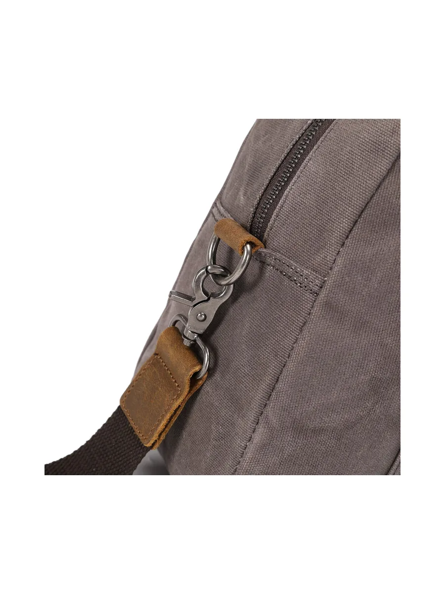 BART - Sac week-end en cuir véritable et toile enduite - Bleu 24