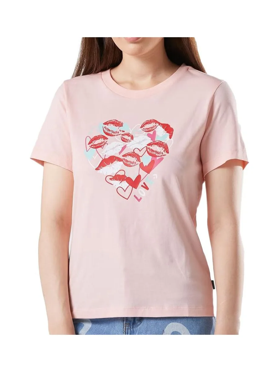 T-shirt Rose Femme Converse Valentine's Day Heart 2