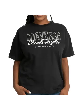 T-shirt Noir Femme Converse Oversized 1