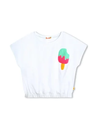 T-Shirt Blanc Fille Billieblush U20073 2