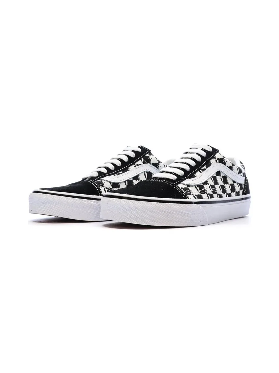 Baskets Blanches/Noires Homme Vans Old Skool Checker 6