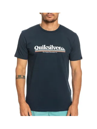 T-Shirt Marine Homme Quiksilver Warpedframes 1