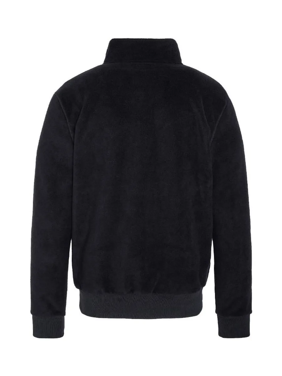 Sweat Polaire Noir Homme Schott Half Zipped 3