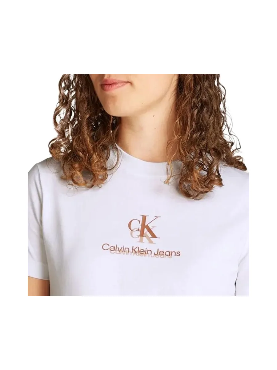 T-Shirt Blanc Femme Calvin Klein Jeans Shadow 4
