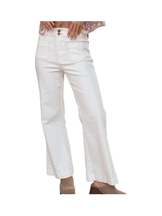 Jean Flare Blanc Femme Oraije Elenette 1