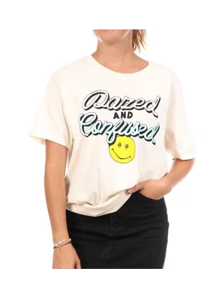 T-Shirt Blanc Femme Disney Dazed & Confused Script 1