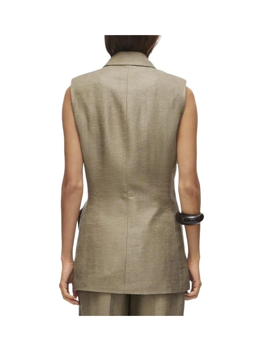 Veste Sans manche Marron Femme Vila Roujuliet Waistcoat 3