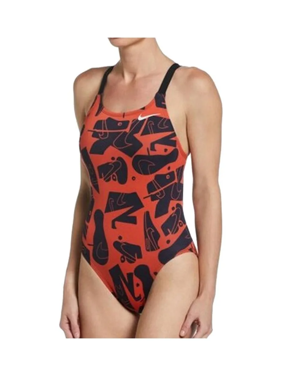 Maillot de bain Noire/Rouge Femme Nike Fast Back 2
