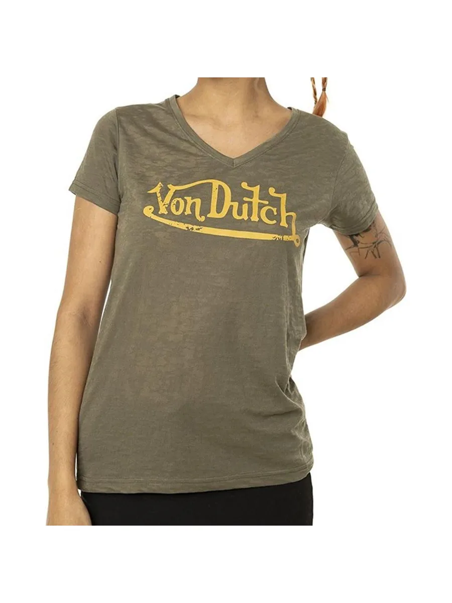 T-shirt Kaki Femme Von Dutch Classic 2