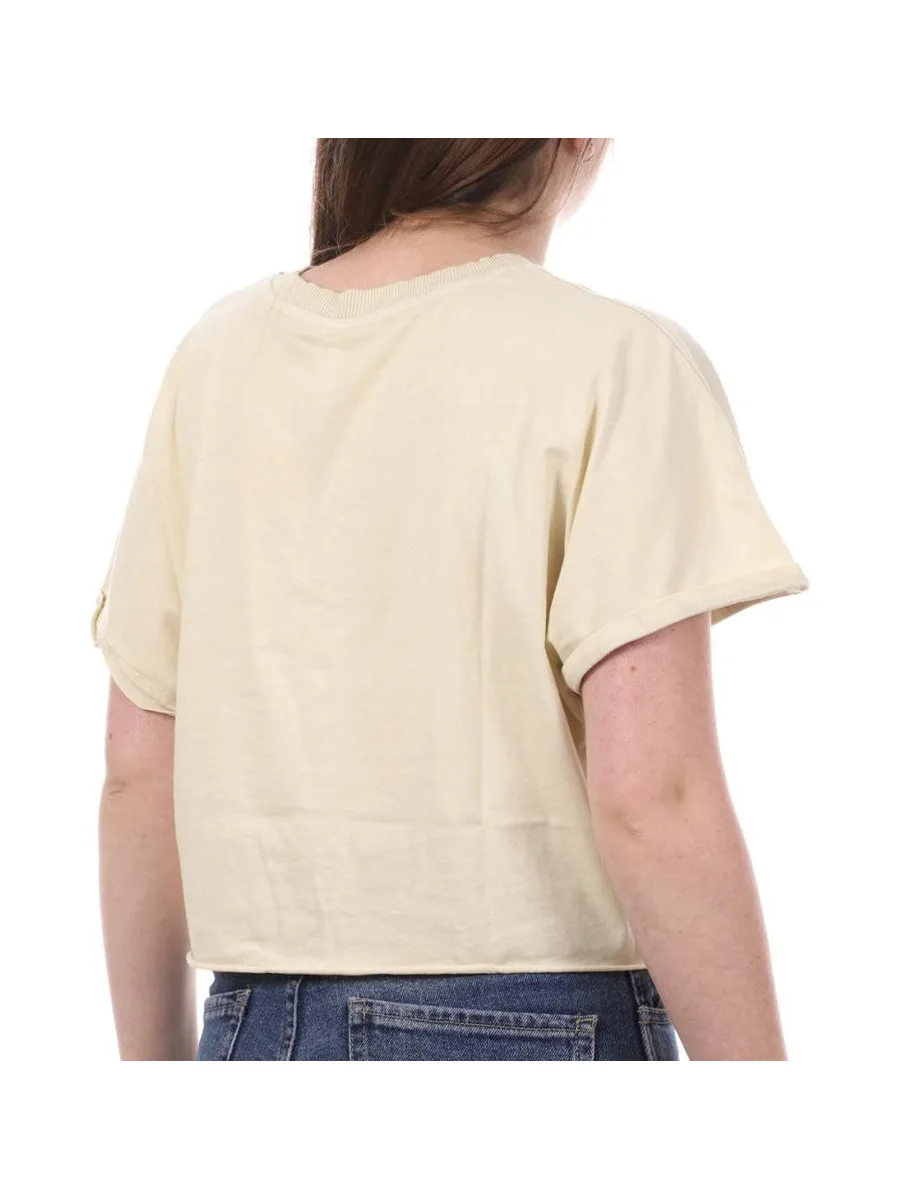 T-Shirt Crop Jaune JDY Femme Agnes 3