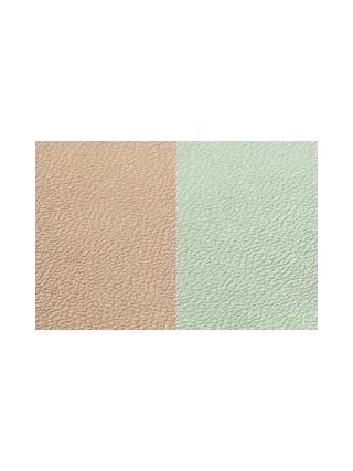 Sous-verre rond réversible - 6 pièces - Cuir recyclé blanc crème et vert de gris 32