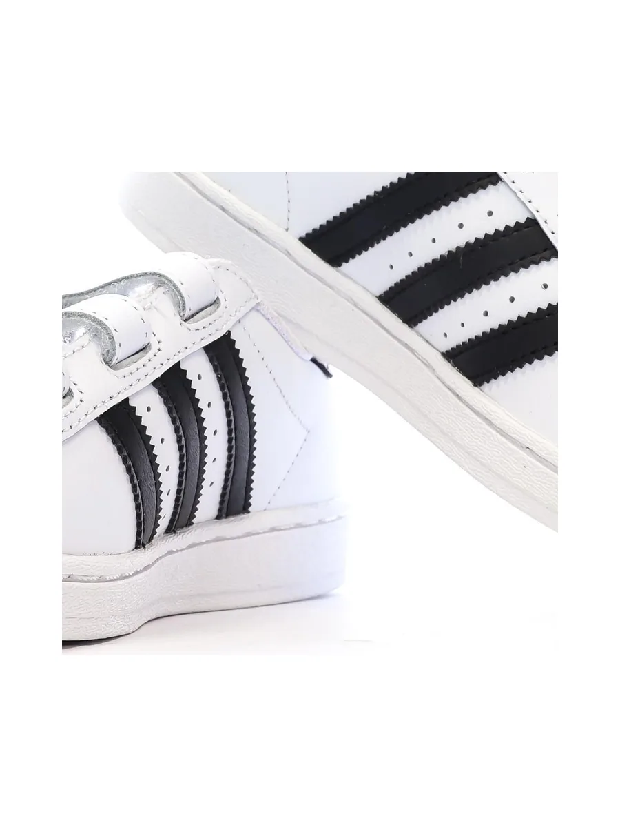 Basket Blanches/Noires Garçon Adidas Superstar 8