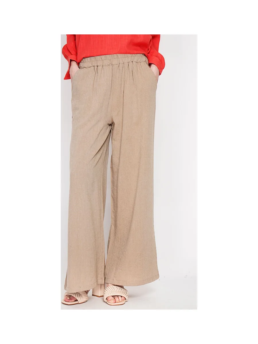 Pantalon large taille haute avec poches 7