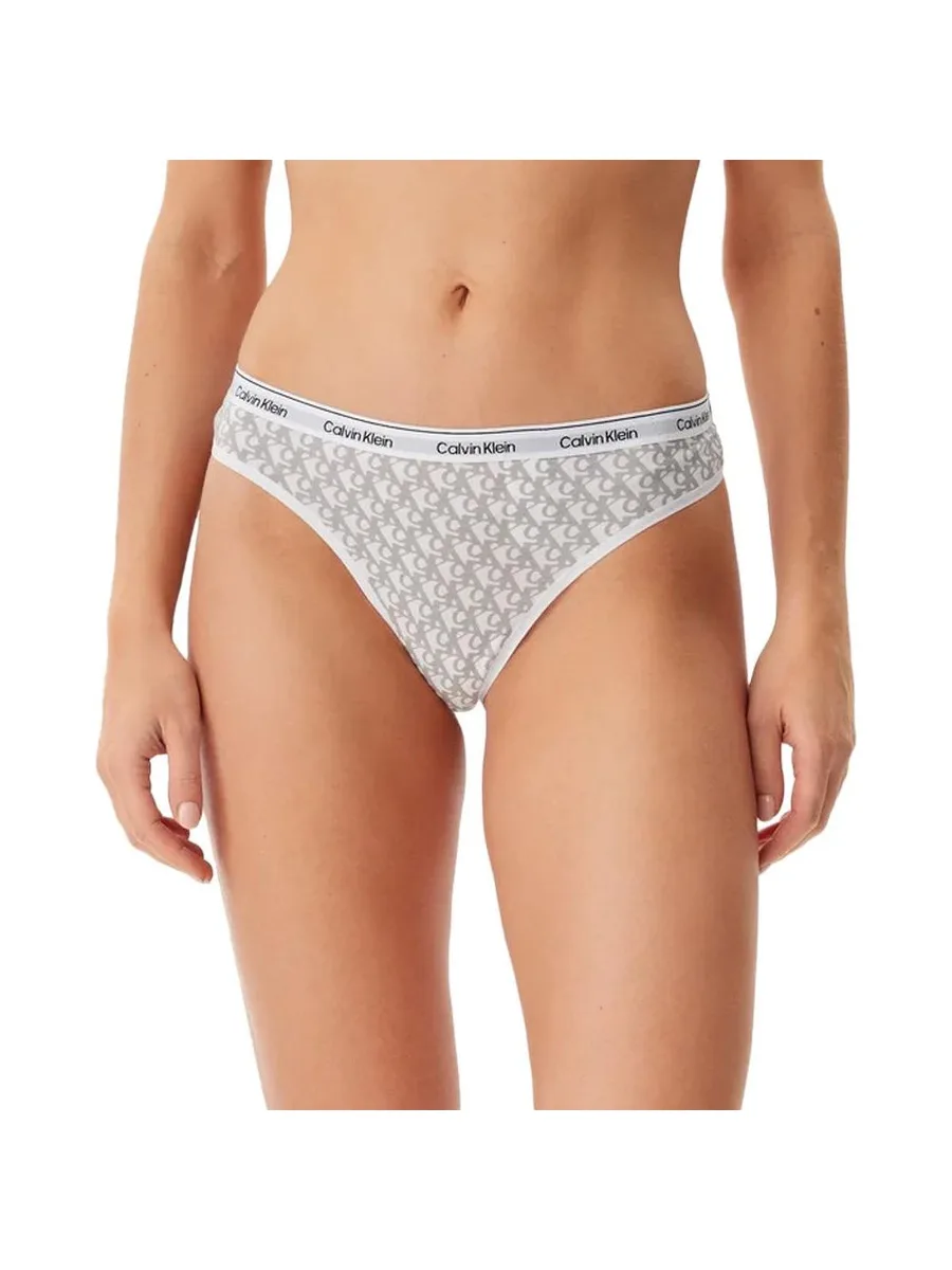 String Blanc/Beige Femme Calvin Klein Jeans Brazilian 2
