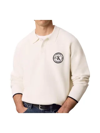 Pull Beige Homme Calvin Klein Jeans Varsity 1