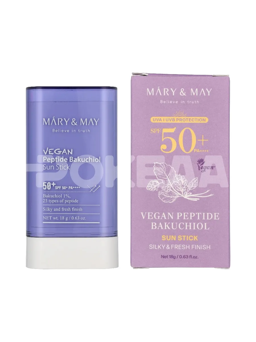 Mary&May Vegan Peptide Bakuchiol Sun Stick SPF50+ PA++++ 18g 1