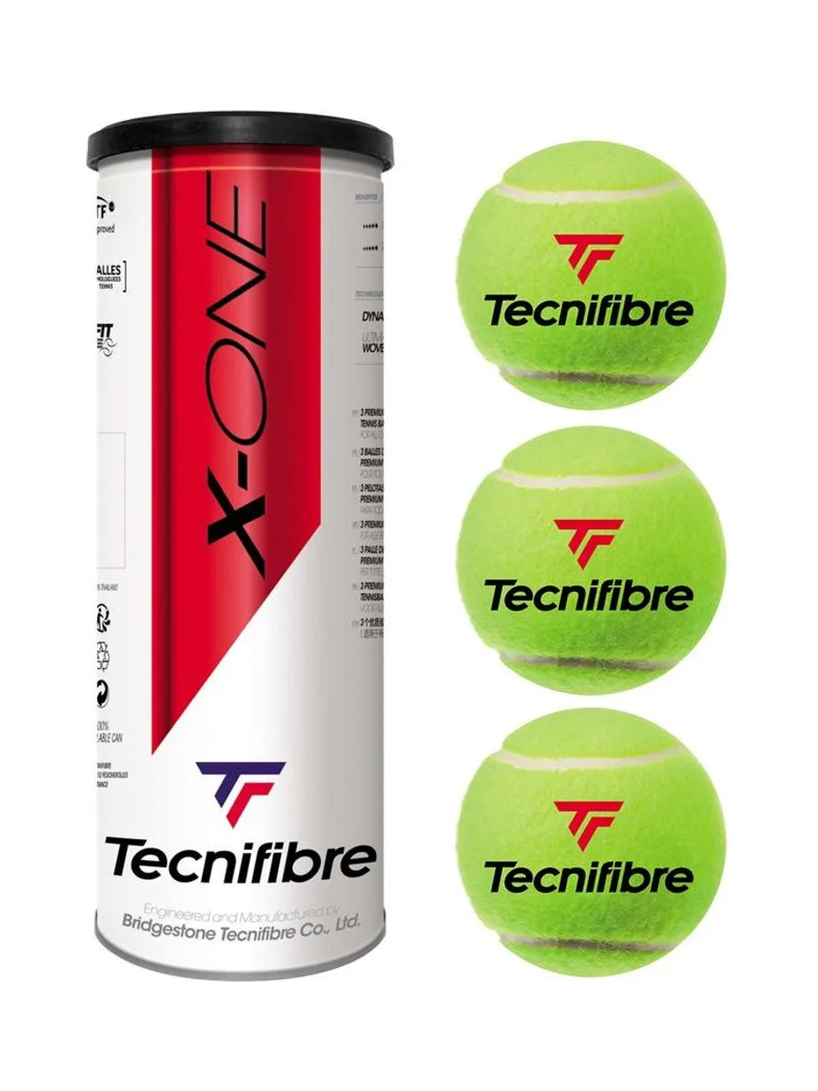 Lot de 3 balles de tennis Jaune TECNIFIBRE 2