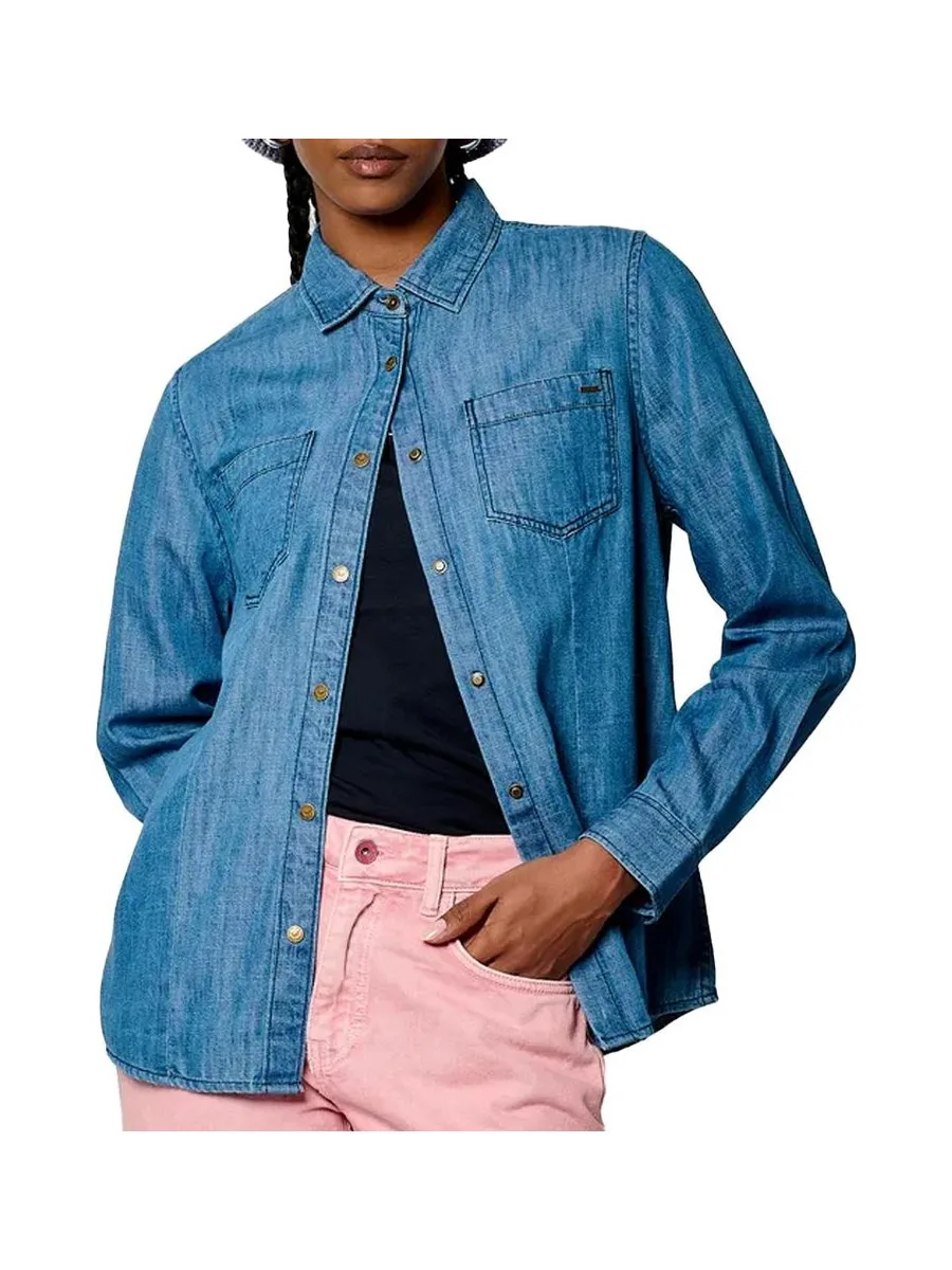 Chemise Manches Longues Bleu Femme Kaporal BINEE 2