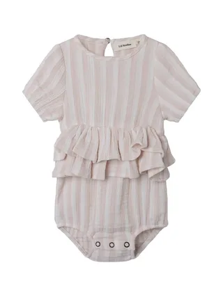 Barboteuse Blanche/Rose Fille Lil' Atelier Nbffemke 1