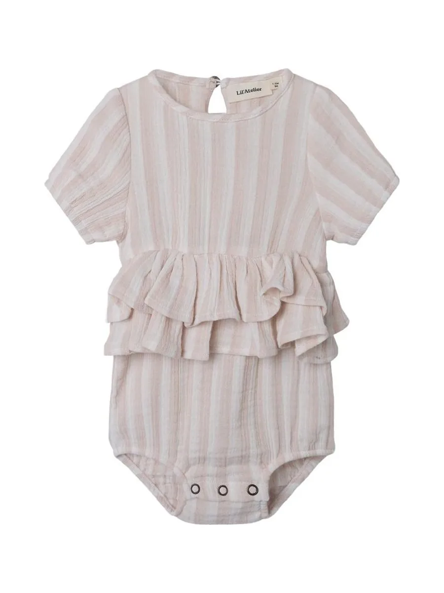 Barboteuse Blanche/Rose Fille Lil' Atelier Nbffemke 2
