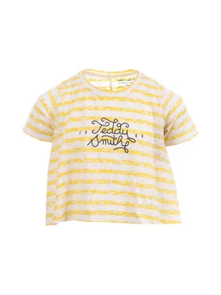 T-shirt à rayures Jaune Fille Teddy Smith Marino 2