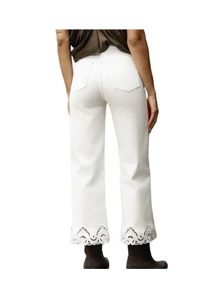 Jean Wide Blanc Femme Oraije Nola 2