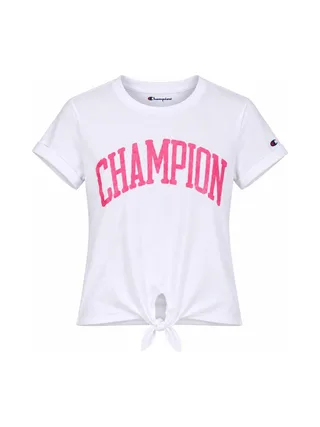 T-Shirt Blanche/Rose Fille Champion Graphic 1