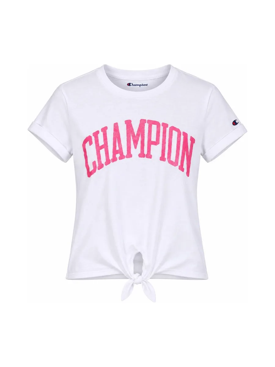 T-Shirt Blanche/Rose Fille Champion Graphic 2