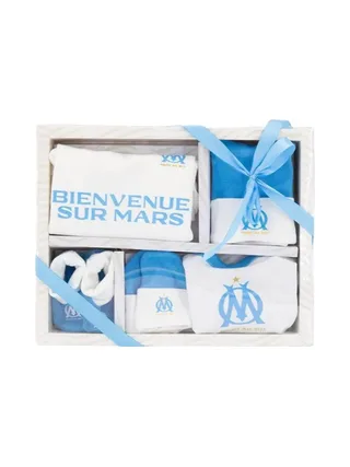 Coffret Naissance Turquoise/Blanc Bébé Olympique De Marseille 1