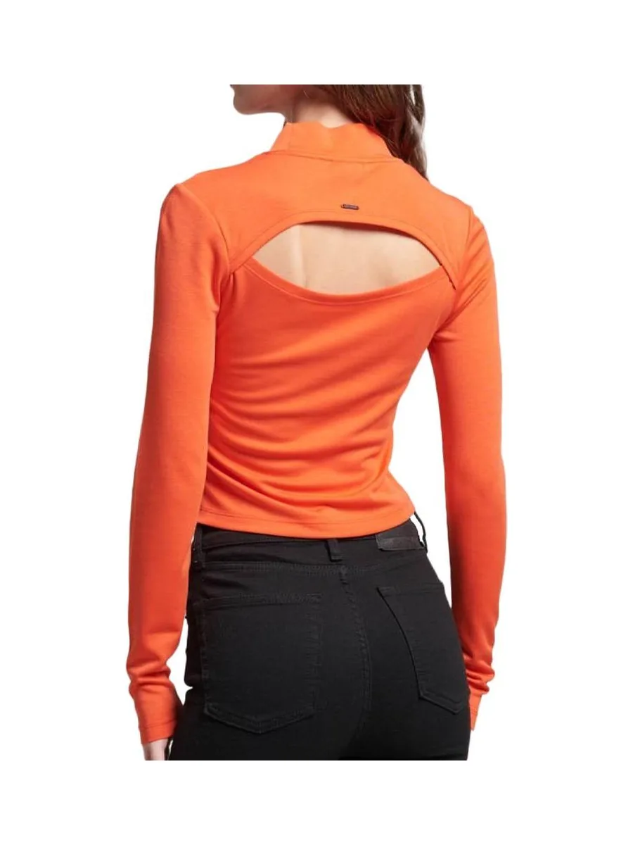T-Shirt Manches Longues Orange Femme Superdry Open Back 3