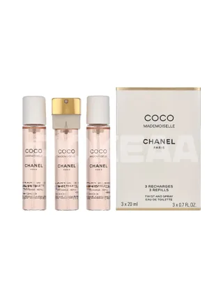 Chanel Coco Mademoiselle Giftset 60ml - 3x Edt Spray Refill 20Ml - Twist and Spray - Purse Spray 1