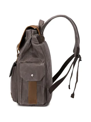 ALI - Sac à dos en cuir véritable et toile enduite - Bleu 19