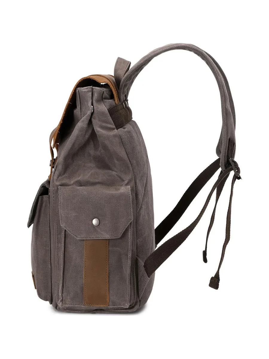 ALI - Sac à dos en cuir véritable et toile enduite - Bleu 52