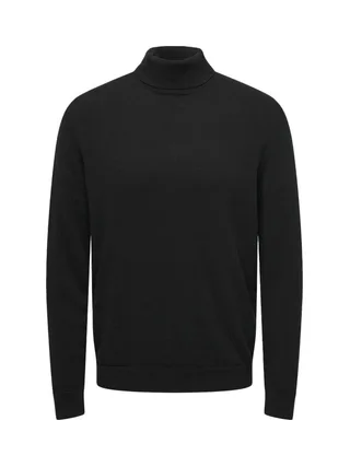 Pull Col roulé Noir Homme Only & Sons Reg 12 1