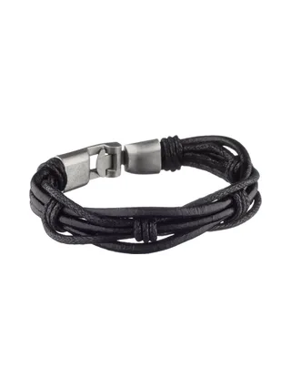 Bracelet Pyrénées noir - cuir 1
