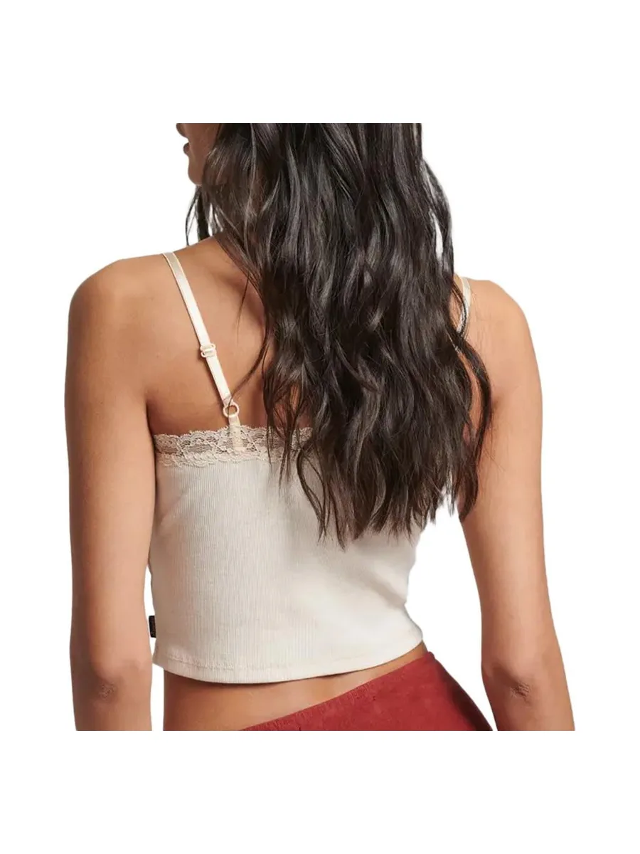 Top Blanc Femme Superdry Vintage Lace Cami 3