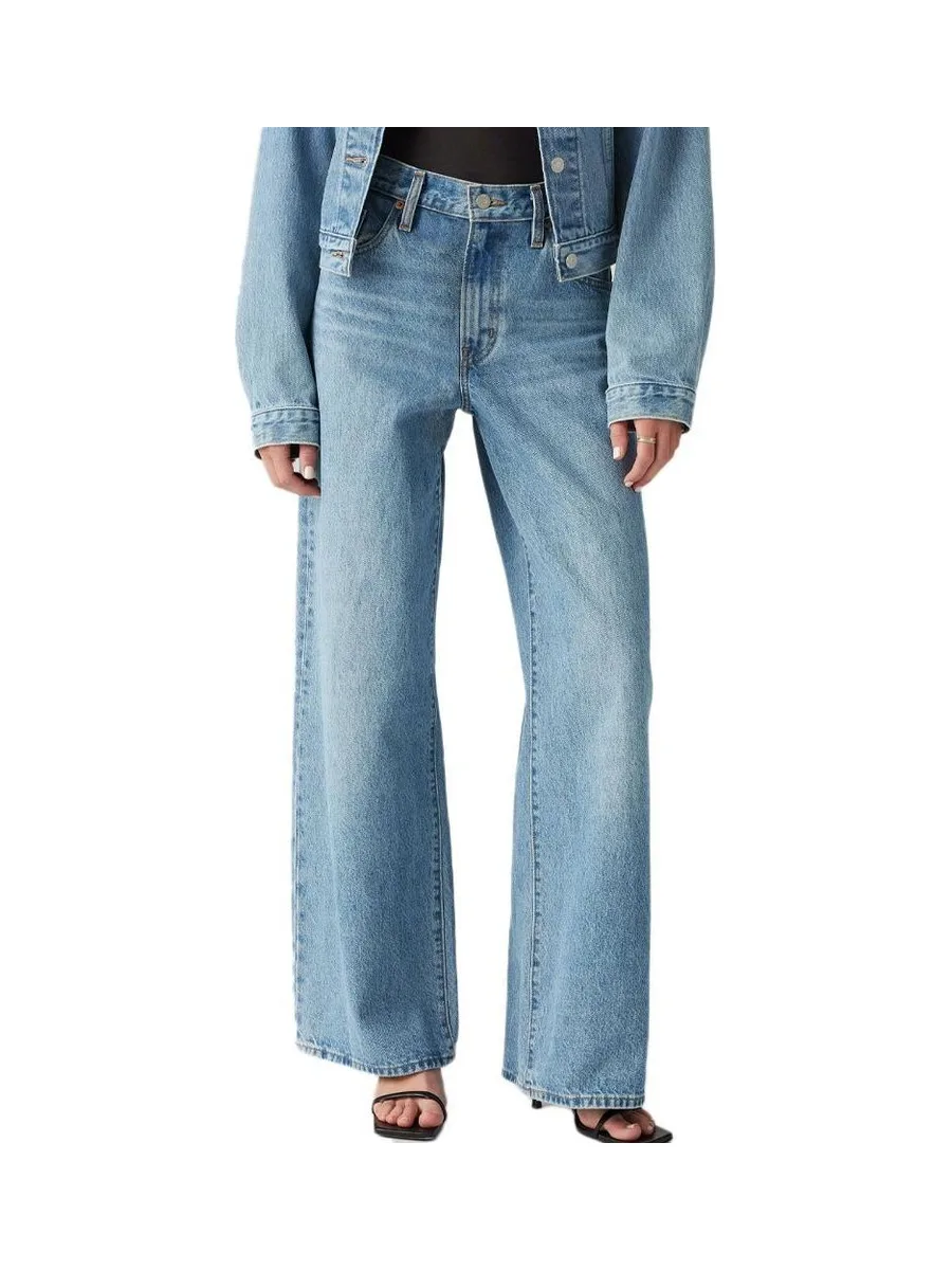Jean Bleu Femme Levi's XL Straight Med Indigo A8701 1