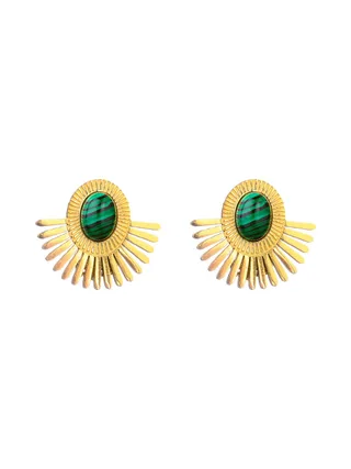 Boucles d'oreilles à clip Bianca - Vert 1